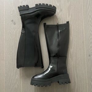 Design Lab Lord & Taylor Shiny Black Boots